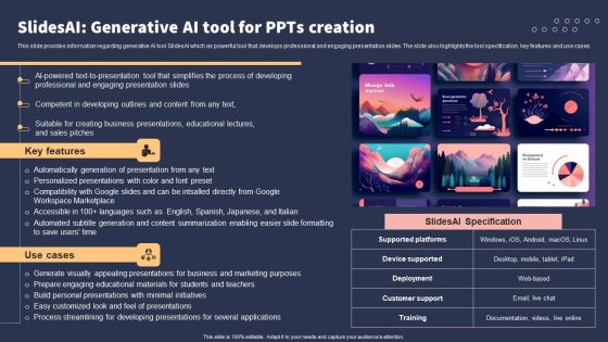 Top 10 Revolutionary Solutions For Everything Slidesai Generative AI Tool For Ppts Creation Formats PDF