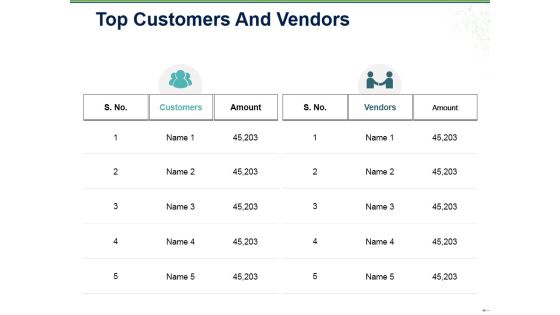 Top Customers And Vendors Ppt PowerPoint Presentation Styles Graphics Download Top Customers And Vendors Ppt PowerPoint Presentation Styles Graphics Download
