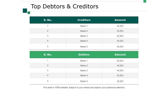 Top Debtors And Creditors Ppt PowerPoint Presentation Infographic Template Slide Top Debtors And Creditors Ppt PowerPoint Presentation Infographic Template Slide