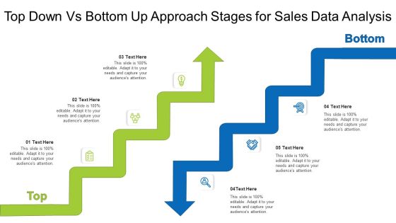 Top Down Vs Bottom Up Approach Stages For Sales Data Analysis Ppt PowerPoint Presentation Inspiration Template PDF