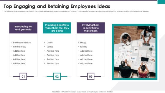 Top Engaging And Retaining Employees Ideas Ppt Slides Example File PDF