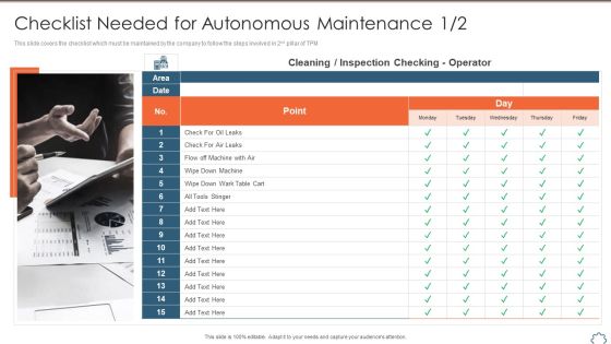 Total Productive Management At Workplace Checklist Needed For Autonomous Maintenance Download PDF Total Productive Management At Workplace Checklist Needed For Autonomous Maintenance Download PDF
