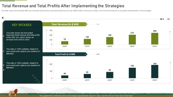 Total Revenue And Total Profits After Implementing The Strategies Ppt Portfolio Background Image PDF