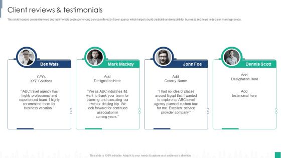Tour Agency Business Profile Client Reviews And Testimonials Download PDF Tour Agency Business Profile Client Reviews And Testimonials Download PDF