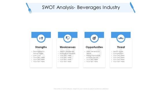 Tourism And Hospitality Industry Swot Analysis Beverages Industry Mockup PDF