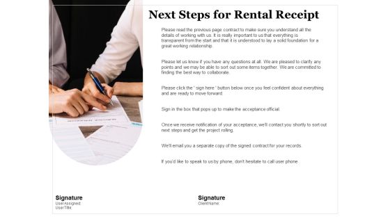 Tracking Rent Receipt Invoice Summary Next Steps For Rental Receipt Ppt Slides Graphic Tips PDF Tracking Rent Receipt Invoice Summary Next Steps For Rental Receipt Ppt Slides Graphic Tips PDF