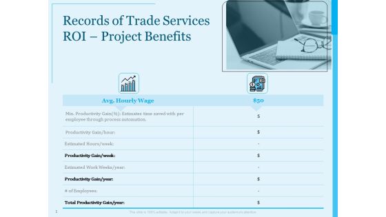 Trade Facilitation Services Records Of Trade Services ROI Project Benefits Ppt Infographic Template Slideshow PDF Trade Facilitation Services Records Of Trade Services ROI Project Benefits Ppt Infographic Template Slideshow PDF