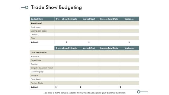 Trade Show Budgeting Ppt PowerPoint Presentation Infographic Template Outfit Trade Show Budgeting Ppt PowerPoint Presentation Infographic Template Outfit