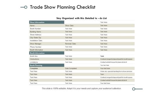Trade Show Planning Checklist Ppt PowerPoint Presentation File Design Ideas Trade Show Planning Checklist Ppt PowerPoint Presentation File Design Ideas