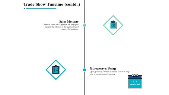 Trade Show Timeline Contd Sales Message Ppt PowerPoint Presentation Ideas Backgrounds Trade Show Timeline Contd Sales Message Ppt PowerPoint Presentation Ideas Backgrounds