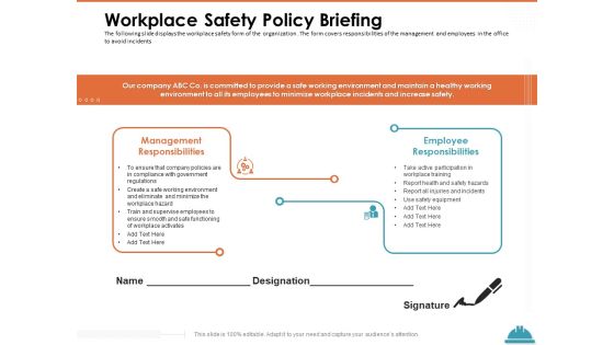 Train Employees Health Safety Workplace Safety Policy Briefing Ppt Ideas Inspiration PDF Train Employees Health Safety Workplace Safety Policy Briefing Ppt Ideas Inspiration PDF