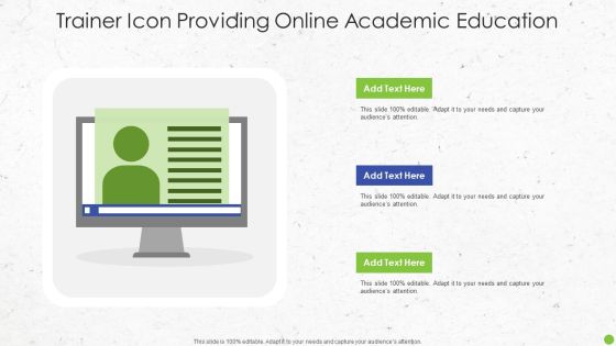 Trainer Icon Providing Online Academic Education Infographics PDF Trainer Icon Providing Online Academic Education Infographics PDF