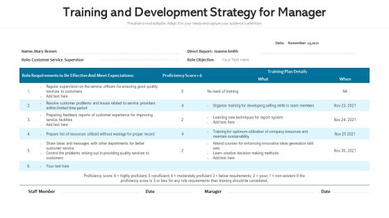 Training And Development Strategy For Manager Ppt File Microsoft PDF Training And Development Strategy For Manager Ppt File Microsoft PDF