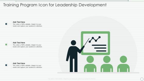 Training Program Icon For Leadership Development Ideas PDF