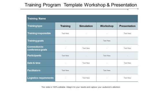 Training Program Template Workshop And Presentation Ppt PowerPoint Presentation Ideas Visuals Training Program Template Workshop And Presentation Ppt PowerPoint Presentation Ideas Visuals