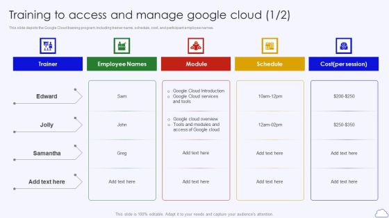 Training To Access And Manage Google Cloud Google Cloud Computing System Portrait PDF Training To Access And Manage Google Cloud Google Cloud Computing System Portrait PDF