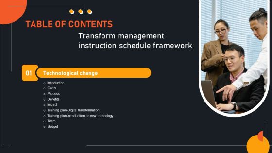 Transform Management Instruction Schedule Framework Tables Of Content Inspiration PDF Transform Management Instruction Schedule Framework Tables Of Content Inspiration PDF