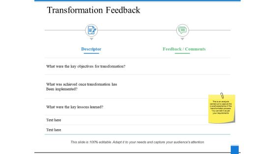 Transformation Feedback Ppt PowerPoint Presentation Pictures Objects Transformation Feedback Ppt PowerPoint Presentation Pictures Objects