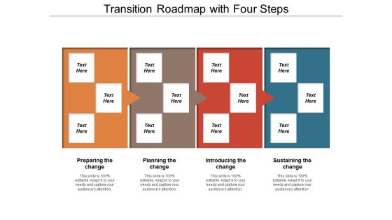 Transition Roadmap With Four Steps Ppt PowerPoint Presentation File Display PDF