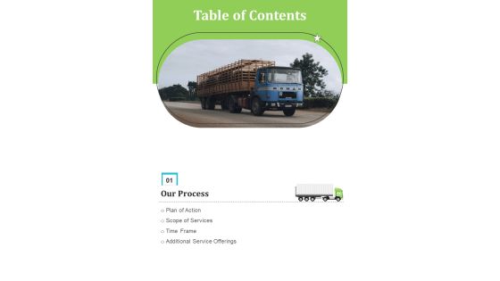 Transpiration Company Business Proposa Table Of Contents One Pager Sample Example Document Transpiration Company Business Proposa Table Of Contents One Pager Sample Example Document