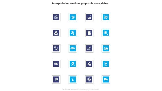 Transportation Services Proposal Icons Slides One Pager Sample Example Document Transportation Services Proposal Icons Slides One Pager Sample Example Document