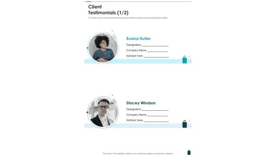 Travel Business Proposal Client Testimonials One Pager Sample Example Document Travel Business Proposal Client Testimonials One Pager Sample Example Document