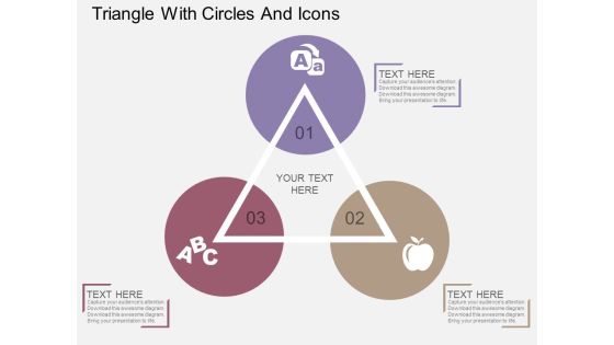 Triangle With Circles And Icons Powerpoint Template Triangle With Circles And Icons Powerpoint Template