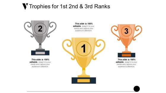 Trophies For 1St 2Nd And 3Rd Ranks Ppt PowerPoint Presentation Visual Aids Layouts