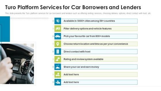 Turo Investor Capital Fundraising Pitch Deck Turo Platform Services For Car Borrowers And Lenders Ideas PDF Turo Investor Capital Fundraising Pitch Deck Turo Platform Services For Car Borrowers And Lenders Ideas PDF