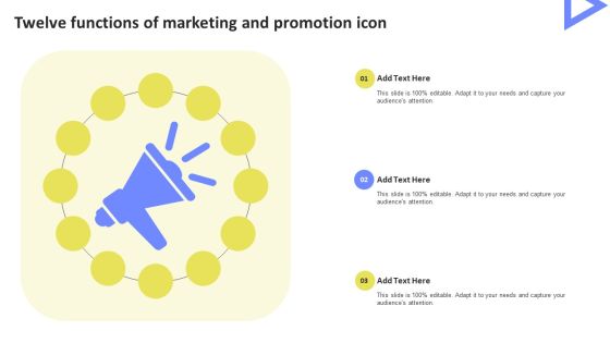 Twelve Functions Of Marketing And Promotion Icon Microsoft PDF Twelve Functions Of Marketing And Promotion Icon Microsoft PDF