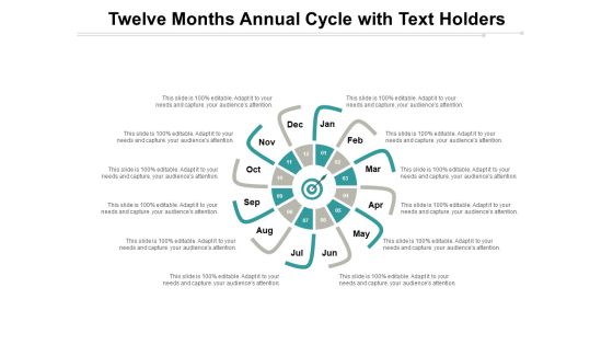 Twelve Months Annual Cycle With Text Holders Ppt PowerPoint Presentation Slides Themes Twelve Months Annual Cycle With Text Holders Ppt PowerPoint Presentation Slides Themes