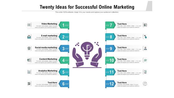Twenty Ideas For Successful Online Marketing Ppt PowerPoint Presentation File Samples PDF Twenty Ideas For Successful Online Marketing Ppt PowerPoint Presentation File Samples PDF