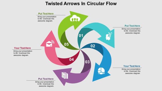 Twisted Arrows In Circular Flow PowerPoint Templates Twisted Arrows In Circular Flow PowerPoint Templates