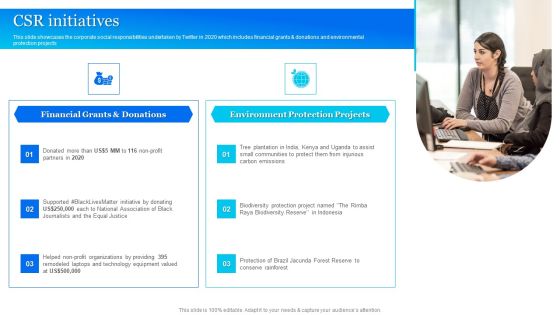 Twitter Company Summary CSR Initiatives Brochure PDF Twitter Company Summary CSR Initiatives Brochure PDF