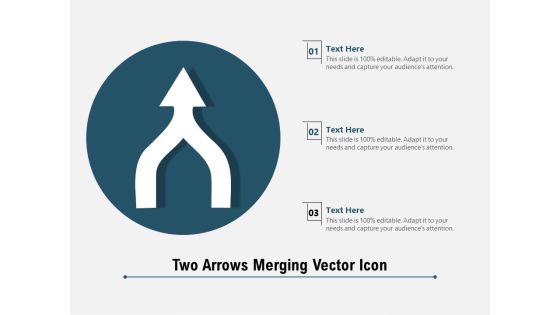 Two Arrows Merging Vector Icon Ppt PowerPoint Presentation Portfolio Infographic Template PDF