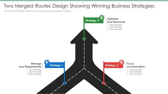 Two Merged Routes Design Showing Winning Business Strategies Brochure PDF Two Merged Routes Design Showing Winning Business Strategies Brochure PDF