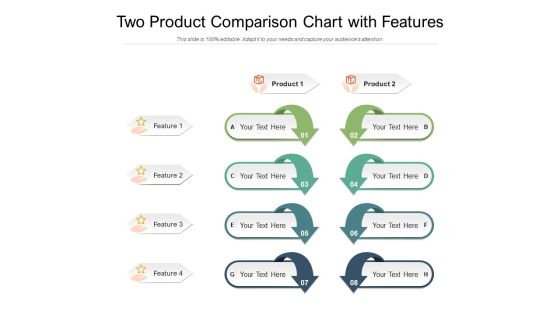 Two Product Comparison Chart With Features Ppt PowerPoint Presentation File Formats PDF