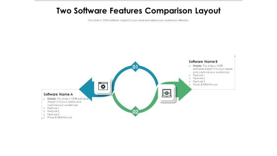 Two Software Features Comparison Layout Ppt PowerPoint Presentation Slides Graphics Download PDF Two Software Features Comparison Layout Ppt PowerPoint Presentation Slides Graphics Download PDF
