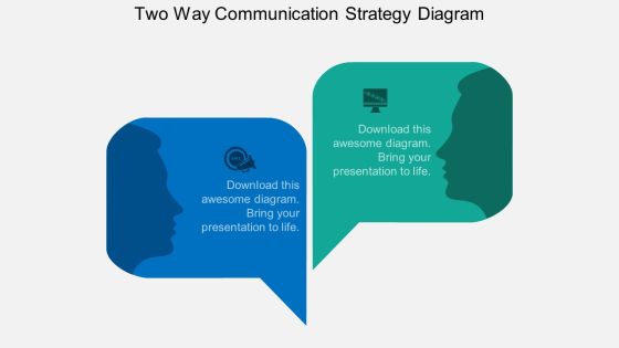Two Way Communication Strategy Diagram Powerpoint Template Two Way Communication Strategy Diagram Powerpoint Template