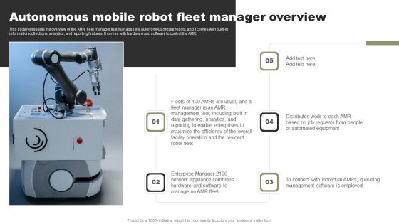 Types Of Independent Robotic System Autonomous Mobile Robot Fleet Manager Overview Microsoft PDF