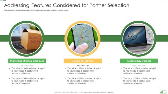 Uber Eats Venture Capitalist Financing Elevator Addressing Features Considered For Partner Selection Infographics PDF Uber Eats Venture Capitalist Financing Elevator Addressing Features Considered For Partner Selection Infographics PDF