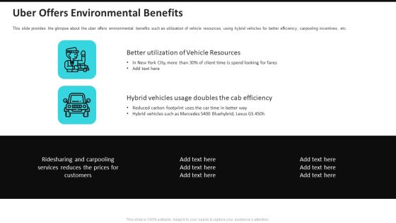 Uber Offers Environmental Benefits Uber Cab Elevator Funding Deck Ppt Show Files PDF Uber Offers Environmental Benefits Uber Cab Elevator Funding Deck Ppt Show Files PDF