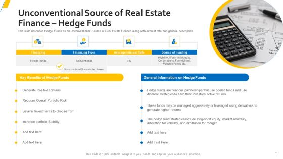 Unconventional Source Of Real Estate Finance Hedge Funds Inspiration PDF Unconventional Source Of Real Estate Finance Hedge Funds Inspiration PDF