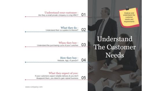 Understand The Customer Needs Template 2 Ppt PowerPoint Presentation Summary Graphics