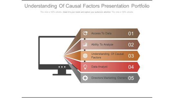 Understanding Of Causal Factors Presentation Portfolio Ppt Slides Understanding Of Causal Factors Presentation Portfolio Ppt Slides