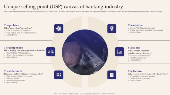Unique Selling Point USP Canvas Of Banking Industry Professional PDF