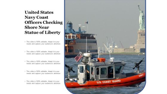 United States Navy Coast Officers Checking Shore Near Statue Of Liberty Ppt PowerPoint Presentation Infographic Template PDF