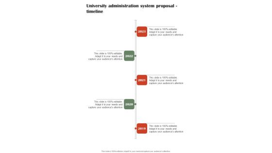 University Administration System Proposal Timeline One Pager Sample Example Document