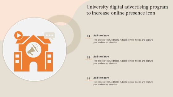 University Digital Advertising Program To Increase Online Presence Icon Sample PDF University Digital Advertising Program To Increase Online Presence Icon Sample PDF