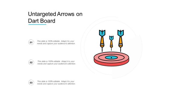 Untargeted Arrows On Dart Board Ppt Powerpoint Presentation Infographic Template Background